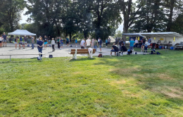 Concours de pétanque : la finale vainqueurs a été remportée par Mickaël Malin et Sébastien Cudot, et la finale consolante par Gérard Saudrais et Léon Corbin.